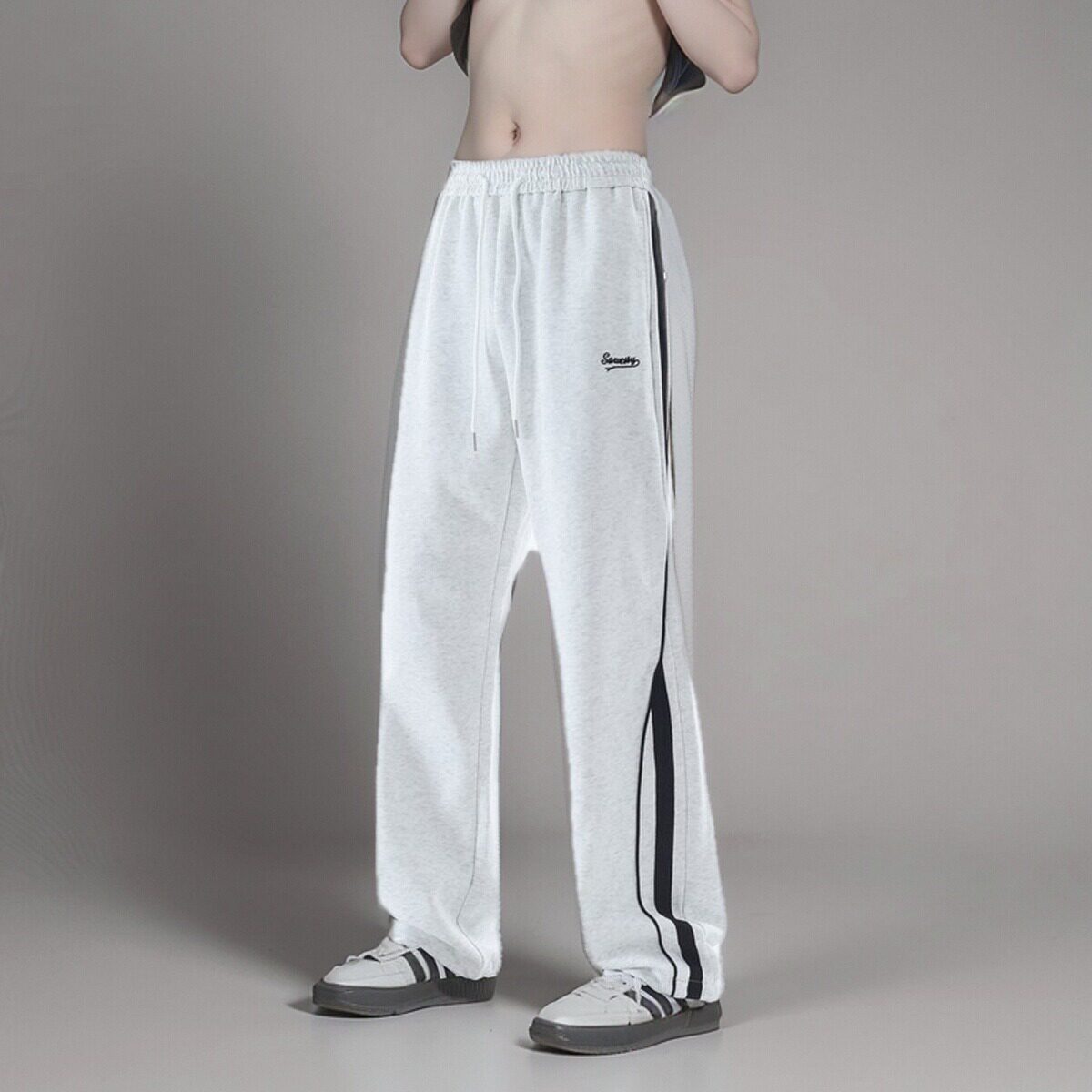 City Hipster 卫裤男夏季直筒宽松百搭休闲运动裤美式重磅长裤子