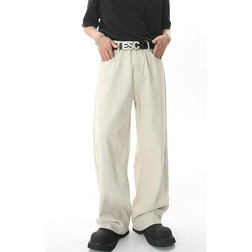 AWRB美式高街直筒基础款牛仔裤男士宽松百搭水洗Vibe风长裤潮