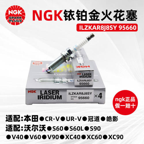 NGK铱铂金火花塞 ILZKAR8J8SY 95660 4支装适用于CRV冠道雅阁1.5T