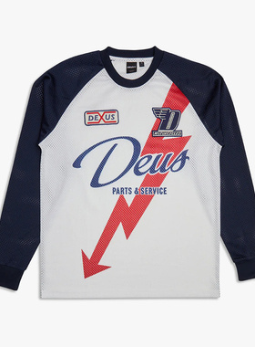 DEUS新款复古越野骑行服山地摩托车透气网眼T恤速干衣骑士机车服