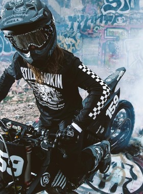 FASTHOUSE夏季复古越野摩托车服赛车机车服速干衣骑行服速降服T恤