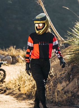 DEUS长袖摩托车速干衣复古风机车服防晒T恤越野赛车摩旅骑行服夏