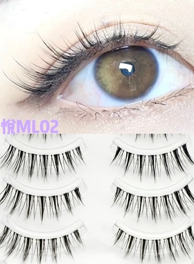 魅丽悦ML02假睫毛自然浓密整条透明梗小恶魔cos漫画泰妆睫毛芭比