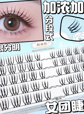 韩国女团假睫毛V型单簇分段式女团睫毛根根分明魅丽悦FD29加浓版
