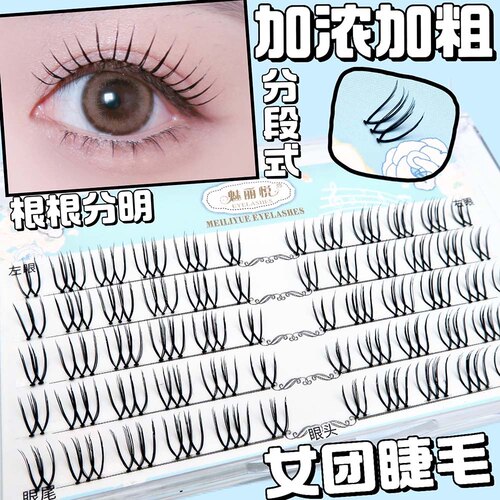 V型单簇分段式女团睫毛
