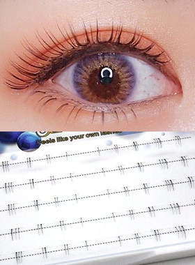 假睫毛下睫毛分段式单根已剪好透明梗嫁接自然纤细仿真魅丽悦F109