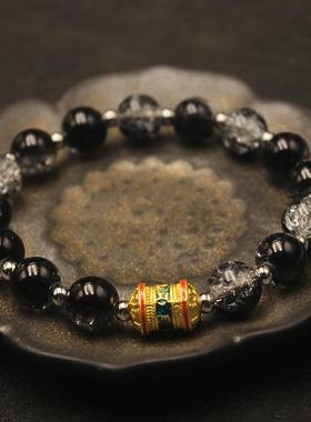 转运佛珠琉璃手串情侣款六字真言