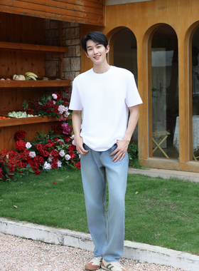VANNYBUNNY天丝垂感牛仔裤薄款休闲裤时尚百搭夏季宽松水洗