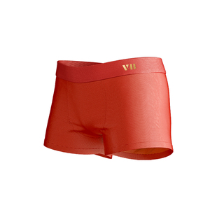 男平角内裤 柔软时尚 男士 男款 运动舒适透气纯色四角裤 VB红色平角裤