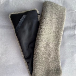 毛领通用型翻领牛仔皮衣薄款深咖啡,卡其色羊羔毛领子单卖绿色