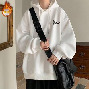 重磅连帽卫衣男秋冬加绒加厚港式复古宽松oversize外套上衣潮