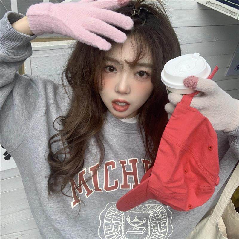 韩版秋冬小众字母印花卫衣女ins慵懒设计感加绒外套