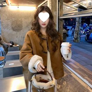 2025新款超好看两面穿麂皮绒今年流行羊羔毛绒皮毛一体外套女冬季