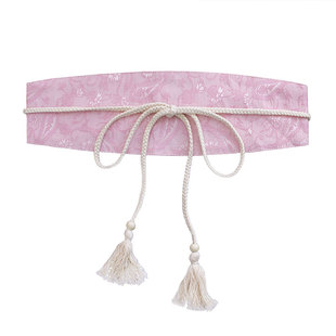 闭店清仓流苏串珠国风汉服腰封古风布腰带和风百搭布腰带女