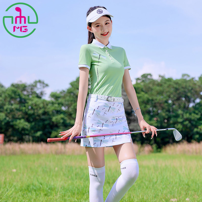 mg高尔夫女士球服套装衣服夏季新款韩国高端短袖速干T恤上衣裙裤