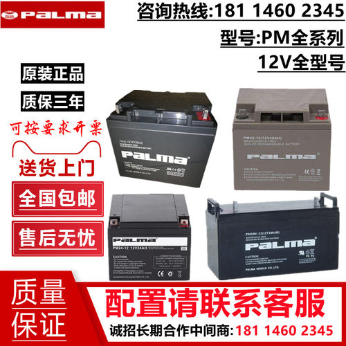 PALMA八马蓄电池PM12V100AH65A40A38A33A24A22A17A12A7A120AH机房