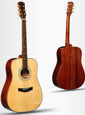 AMOS阿莫斯AT-680SS民谣圆角吉他 41寸木吉它云杉木单板纯单