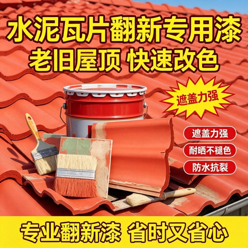 水泥瓦面翻新漆琉璃瓦彩瓦专用漆图片