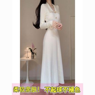 黑色轻熟小香风翻领针织