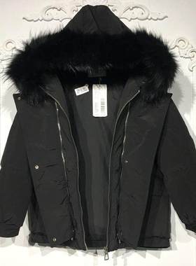 容系列 8297S142 时尚真毛领羽绒服品牌女装折扣颦薪