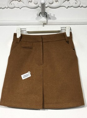 潮系列 8288S072 时尚毛呢短裙品牌女装折扣颦薪