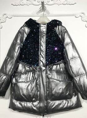 N系列 D94532 时尚长款羽绒服品牌女装折扣颦薪