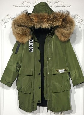 J系列 8288S261 时尚真毛领棉服品牌女装折扣颦薪