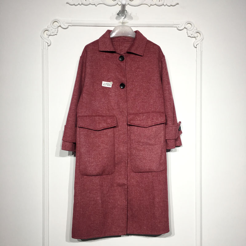 N系列 8247S036 时尚羊毛双面呢毛呢外套品牌女装折扣颦薪