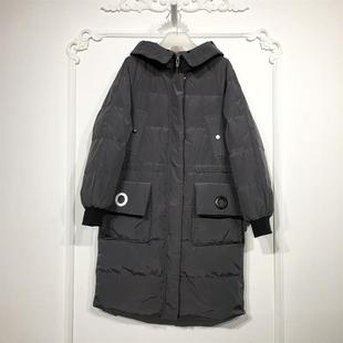羽绒服品牌女装 艾O系列 长款 时尚 折扣颦薪 8025S194