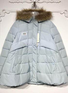 潮系列 8280S227 时尚真毛领羽绒服品牌女装折扣颦薪