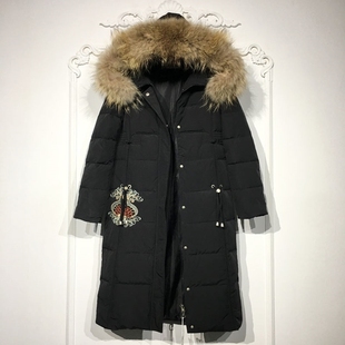 真毛领羽绒服品牌女装 潮系列 国风新中式 时尚 折扣颦薪 8279S291