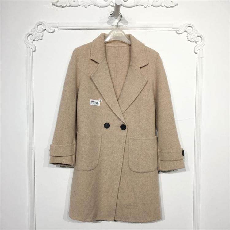 N系列8126S233 时尚双面呢毛呢外套品牌女装折扣颦薪