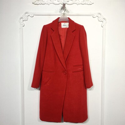 潮系列 8127S164 时尚毛呢外套品牌女装折扣颦薪