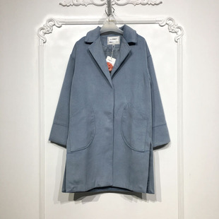 毛呢外套品牌女装 潮系列 长款 时尚 折扣颦薪 D85887