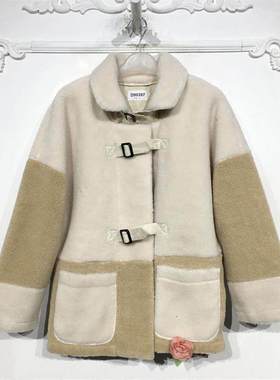 西树系列 D90397 时尚颗粒绒毛呢外套品牌女装折扣颦薪