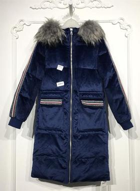 乔系列 D94331 时尚长款羽绒服品牌女装折扣颦薪