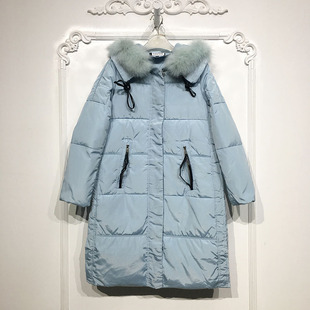 羽绒服品牌女装 MFF系列 真毛领长款 时尚 折扣颦薪 D86326
