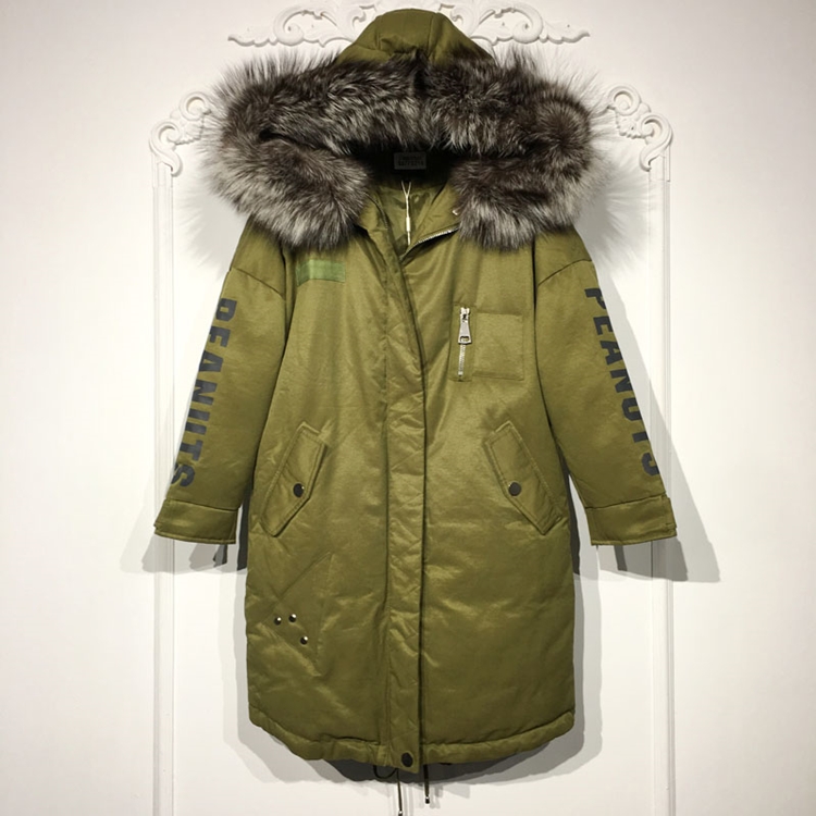 潮系列 8277S216 时尚真毛领羽绒服品牌女装折扣颦薪