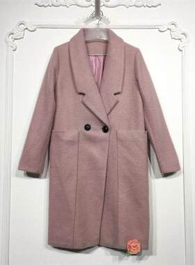 乔系列 D96107 时尚毛呢外套品牌女装折扣颦薪