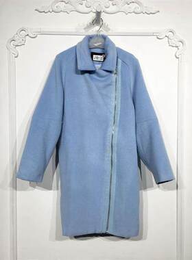 潮系列 8024S138 时尚长款毛呢外套品牌女装折扣颦薪