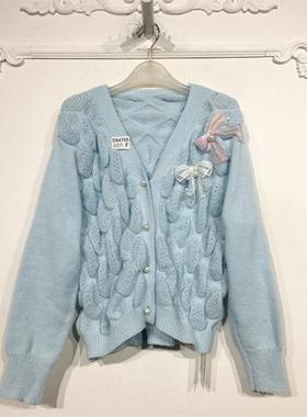 容系列 D94705 时尚针织开衫品牌女装折扣颦薪