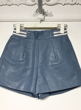 嬉PSN系列 8302S291 时尚PU皮短裤品牌女装折扣颦薪