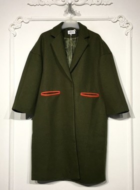 潮系列 8281S181 时尚毛呢外套品牌女装折扣颦薪