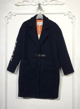 夏系列 8025S132 时尚长款毛呢外套品牌女装折扣颦薪