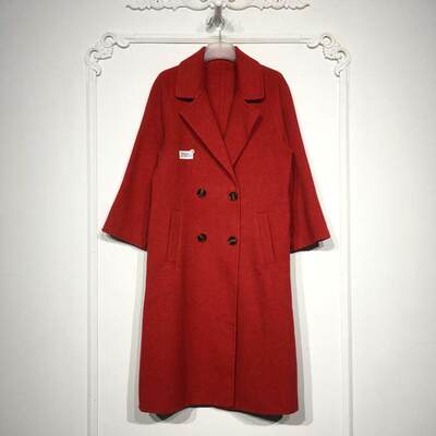 潮系列 8278S197 时尚羊毛双面呢毛呢外套品牌女装折扣颦薪