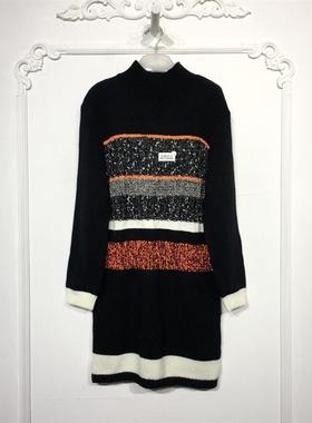 欧系列 8073S066 时尚针织连衣裙品牌女装折扣颦薪