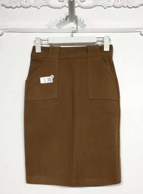 潮系列 8163S115 时尚毛呢半身裙品牌女装折扣颦薪