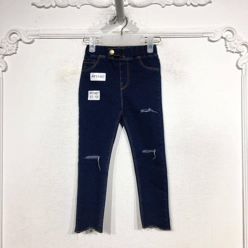 YJ系列 PF11487 时尚牛仔长裤品牌童装折扣馨备备