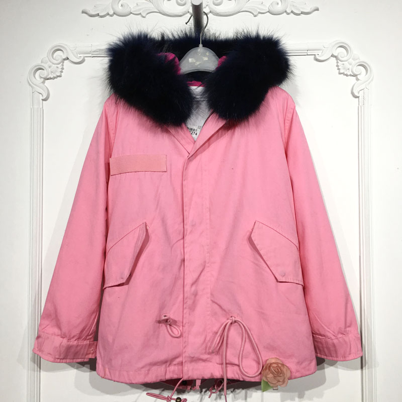 西树系列 8028S274 时尚真毛领兔毛内胆派克服品牌女装折扣颦薪