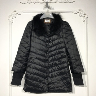 真毛领羽绒服品牌女装 时尚 折扣颦薪 8279S296 潮系列